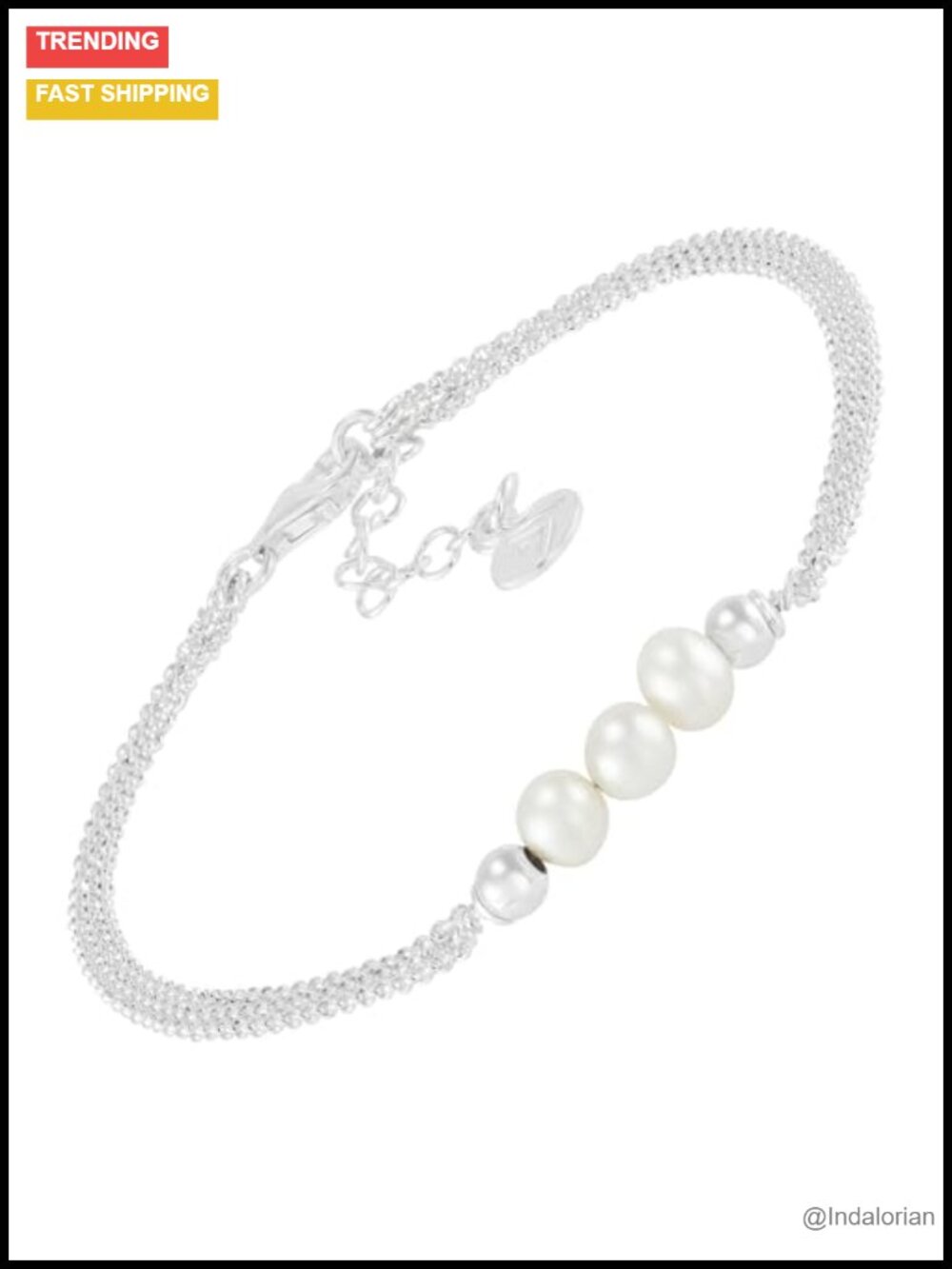Sterling Silver Freshwater Pearl Multi-Strand Bracelet 7in + 1in Extender